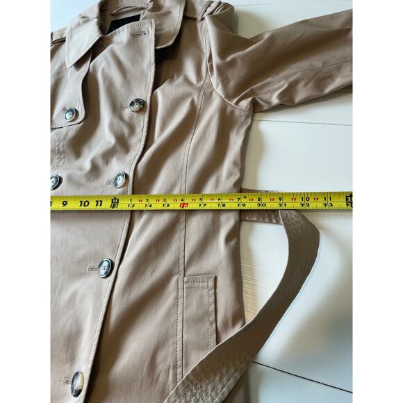 Talbots Double Breasted Trench Coat NWOT Sz M Belted Lined Tan Classic Timeless - Picture 13 of 15